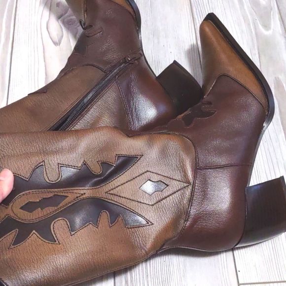 (S-33563)  Bonanza Women's LEATHER Western Boots Size 7.5 - Picture 7 of 12